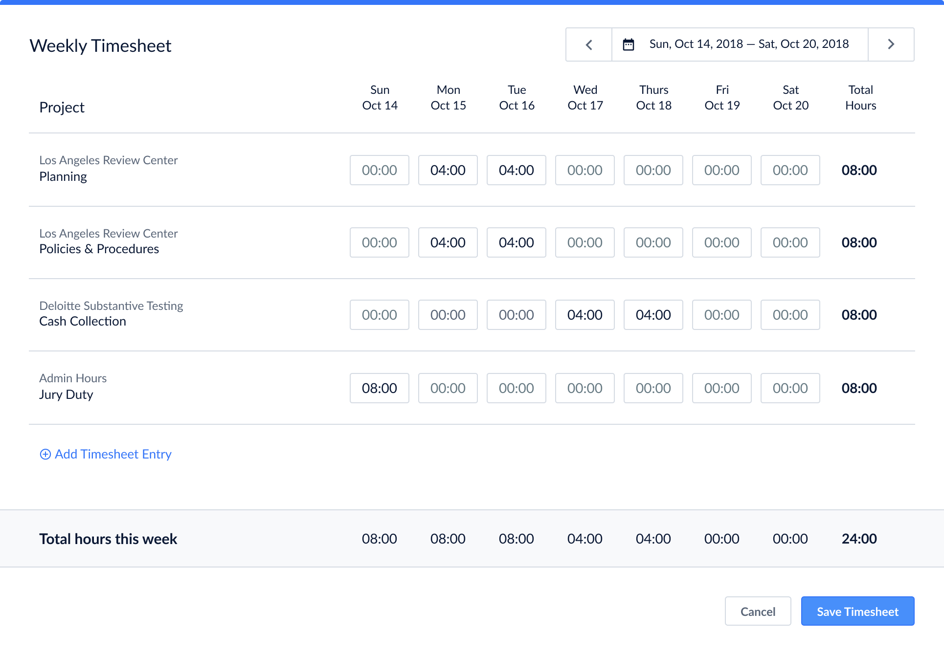 OpsAudit Multi-Date Timesheet Inline 3.1